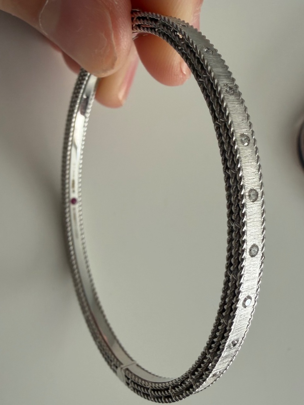 Roberto Coin Princess Symphony 18K White Gold Diamond Bangle Bracelet